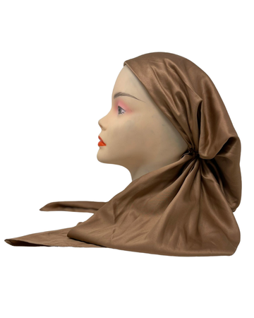SG LN297 Mocha Polyester Pre-Tied Bandanna with Small Full Grip Myselflingerie.com